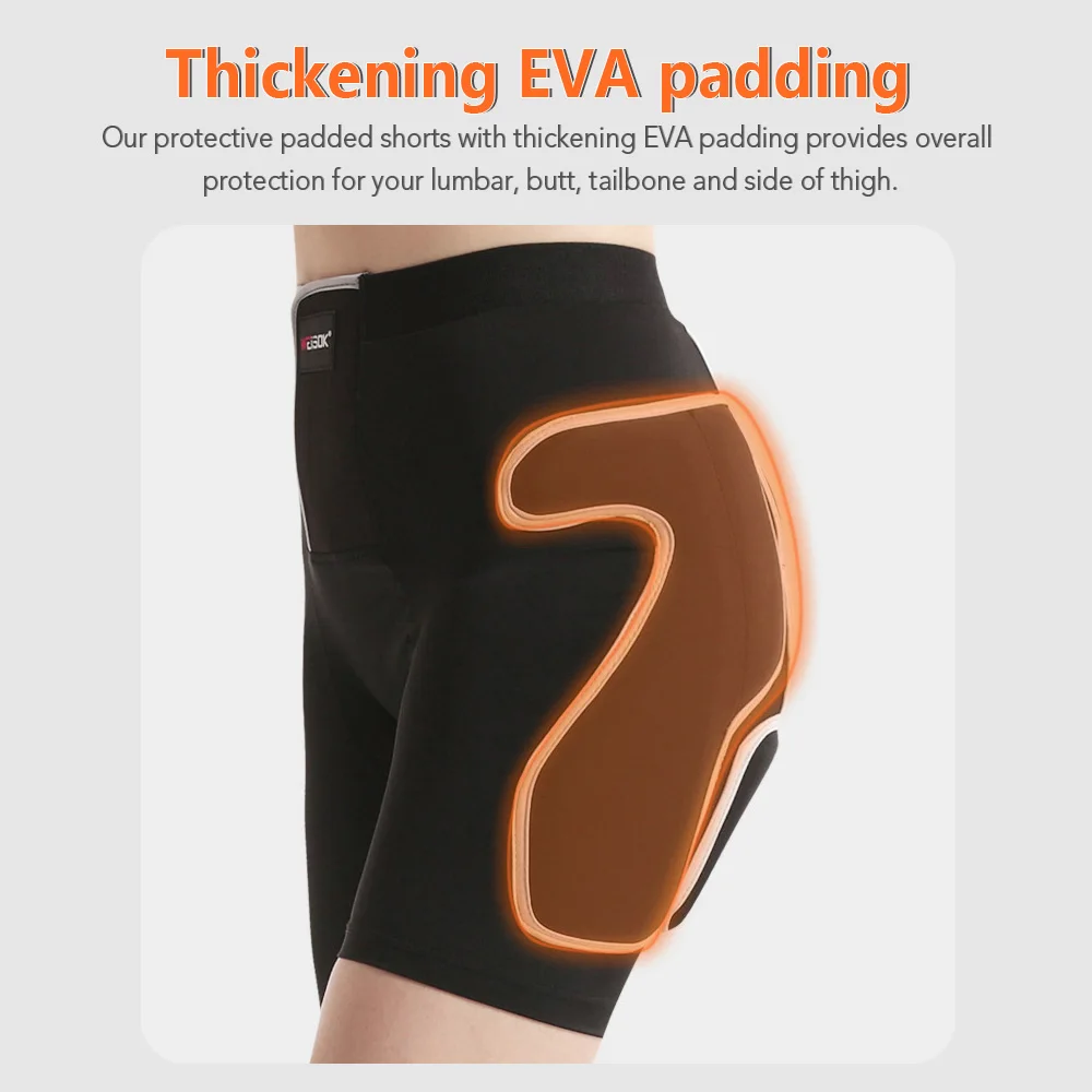 

Padded Shorts for Snowboarding Adults Tailbone Hip Butt Pad 3D Hip Protector Padded Shorts for Ski Snowboarding