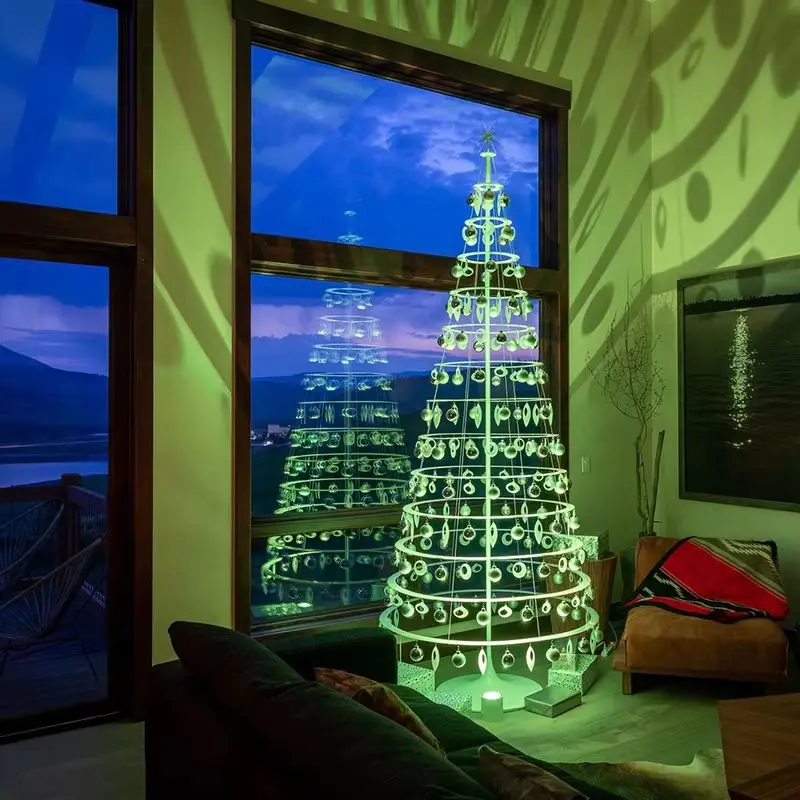 Crystal Luminous Rotating Christmas Tree Decoration 2025 New Scene Arrangement Holiday Lighting Decor