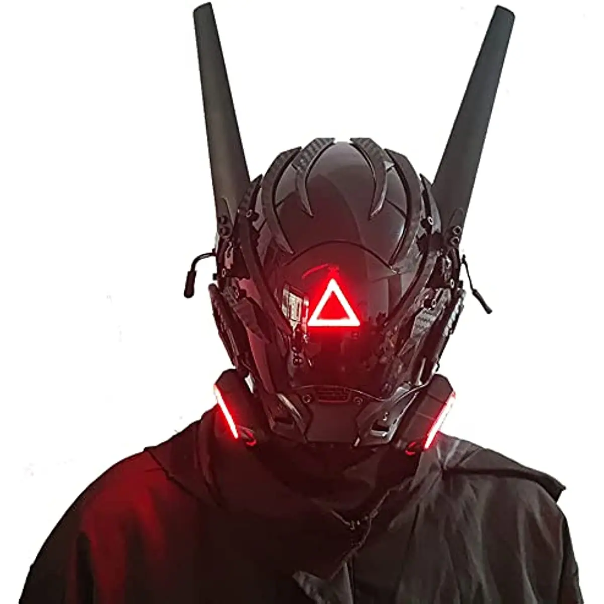 

Cyberpunk mask Cosplay men's technology sense triangle light masquerade mask Halloween for party music festival accessories