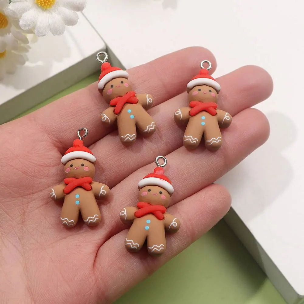 6/13/25pcs Gingerbread Man-shaped Decorative Pendants, DIY Earring Craft Items, Christmas and Valentine's Day Gift Accessories