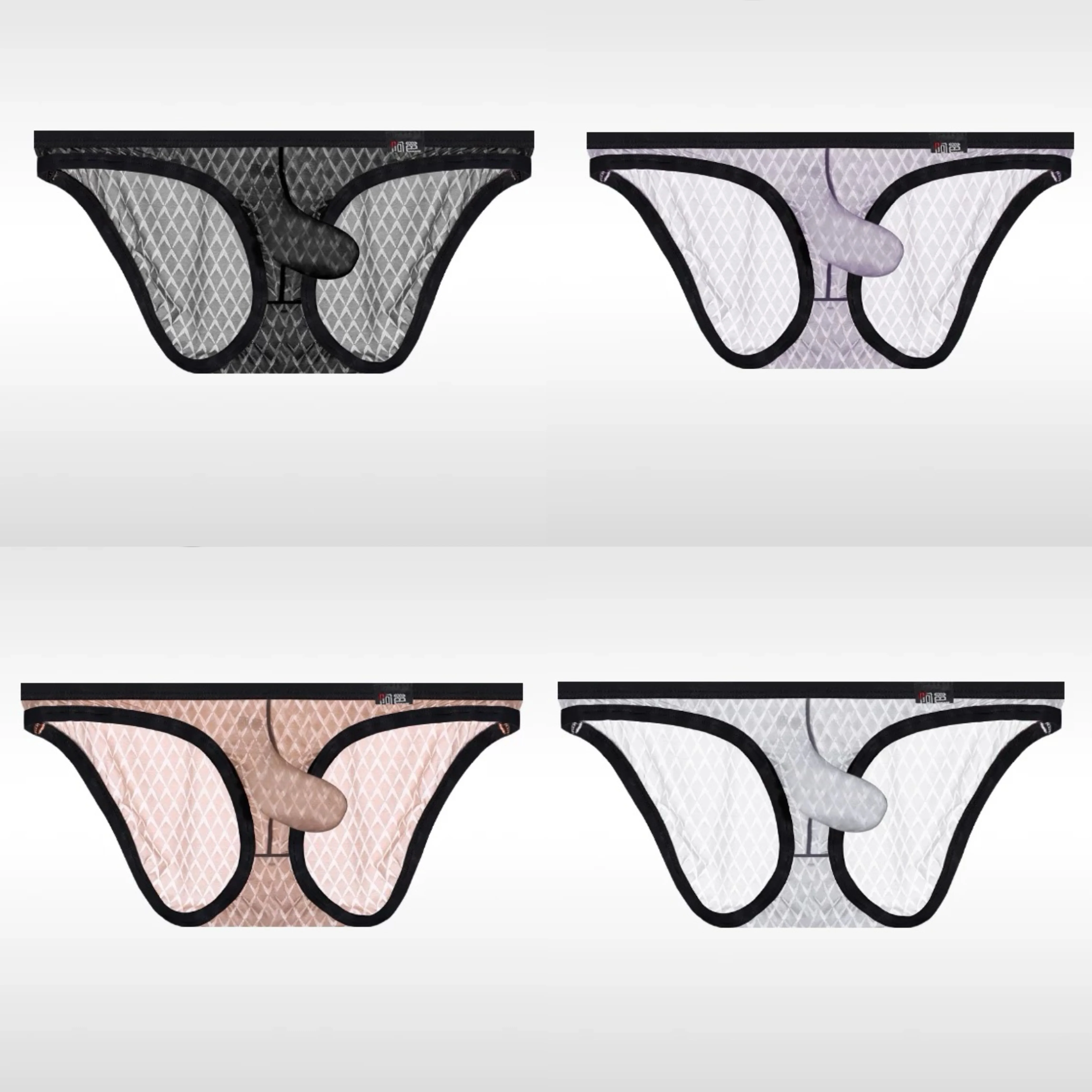 

Hot high elasticity transparent men's underwear ultra-thin ice silk seamless men's shorts triangle pants men Briefs