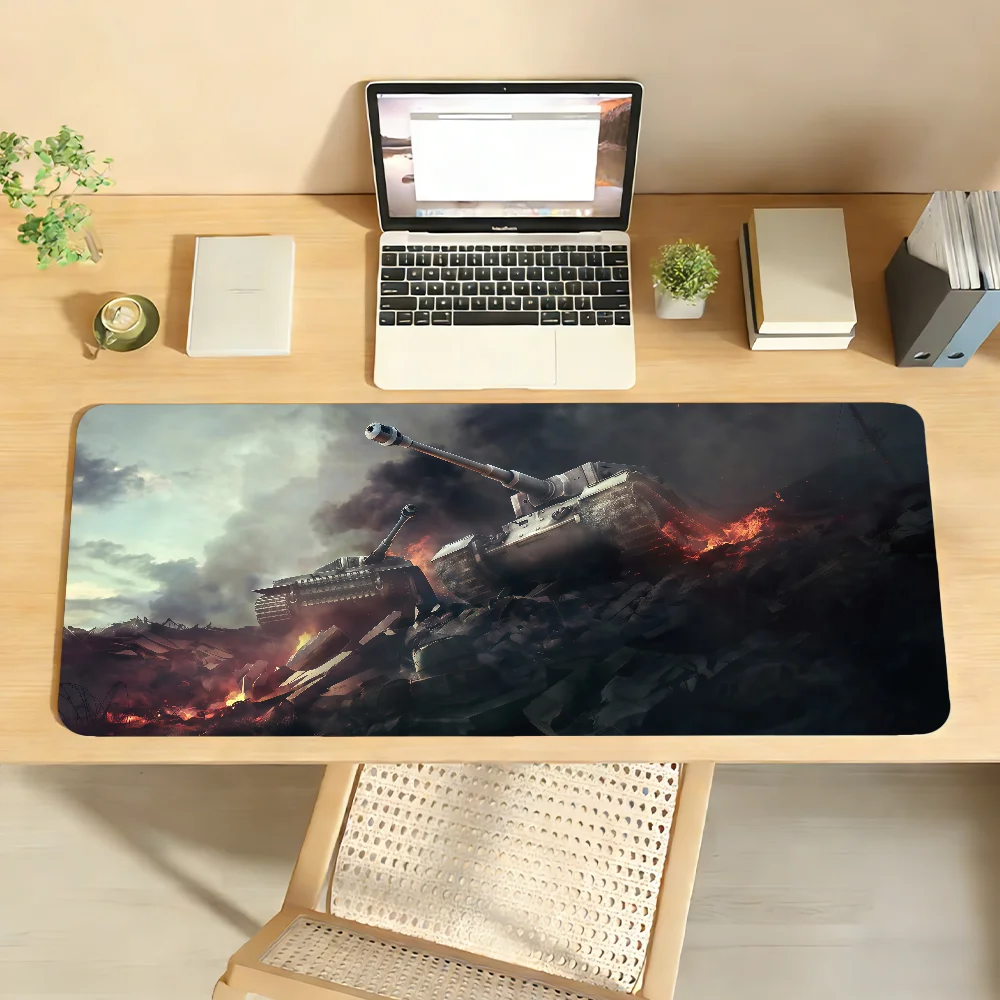 Tanks Mouse Pad Non-slip Locking Edge DeskMat PC Laptop Accessories Rubber Office Keyboard Game Carpet 350x900x3mm