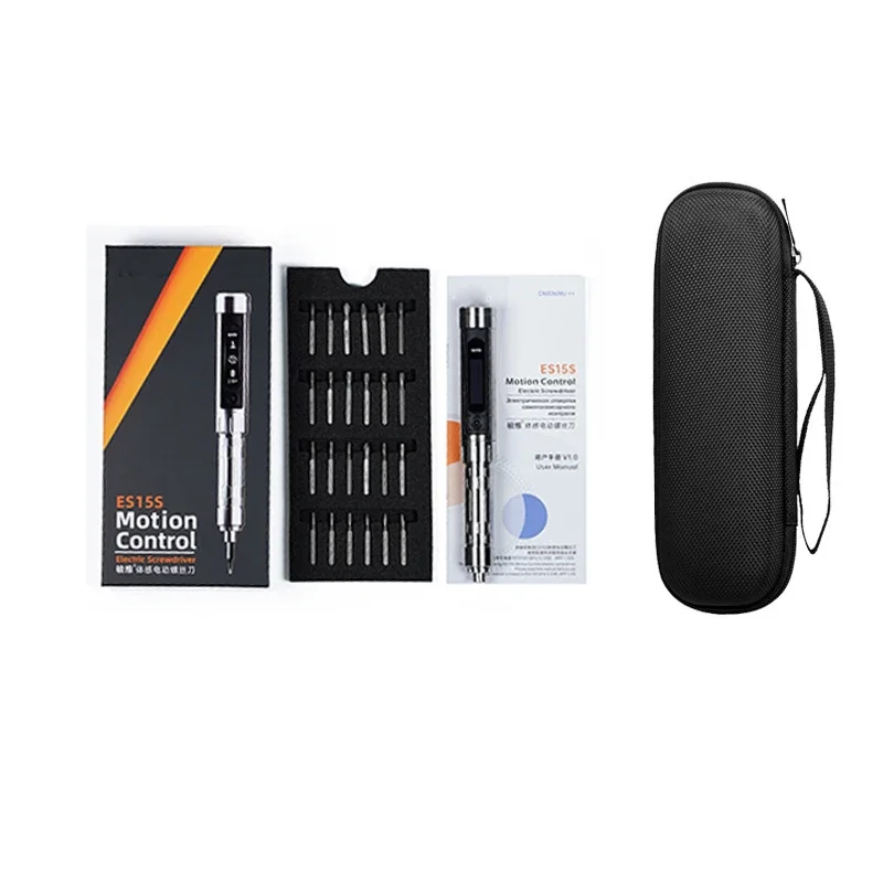 ES15S USB Chargeable Cordless Screwdriver Intelligent Motion Control Electric Screwdriver 24pcs 4mm Bit Set LED lights