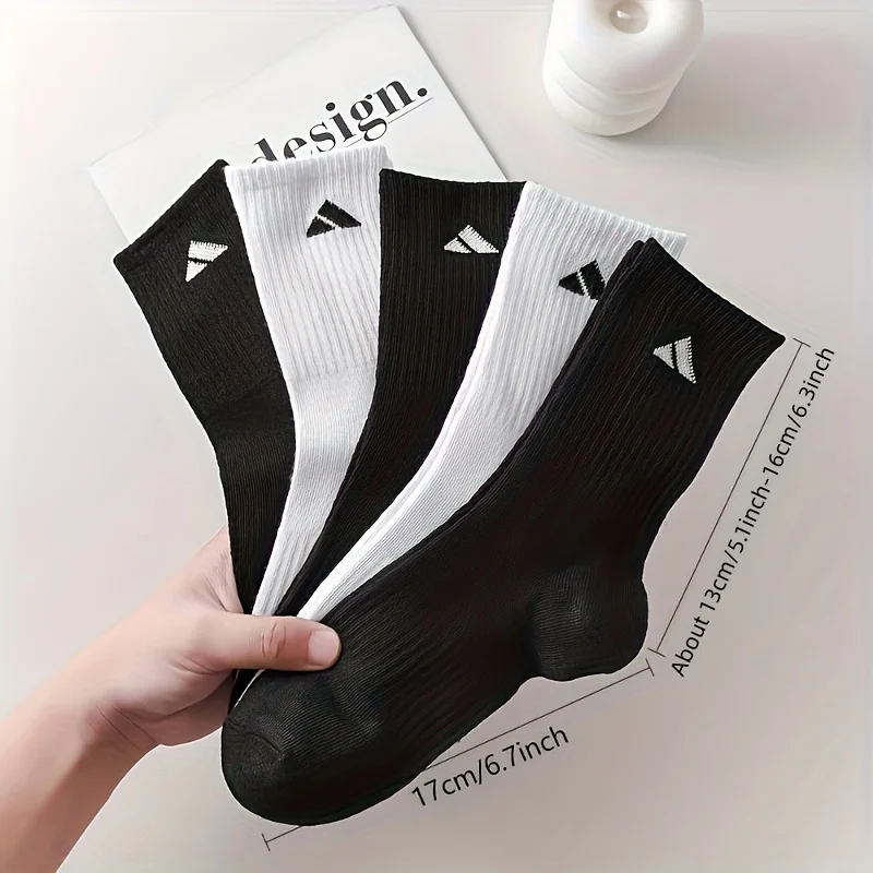 Men's Athletic Crew Socks 20Pcs/10Pairs, Black & White Breathable Sport Socks, Cushioned Comfort Socks for Running, Gym & Daily view 3