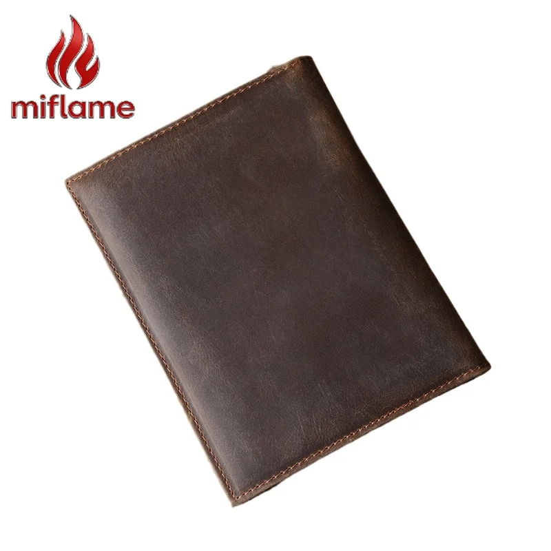 

Genuine Leather Passport Holder Crazy Horse Travel Wallet Lightweight Large Capacity Multifunction Document Organizer Vintage