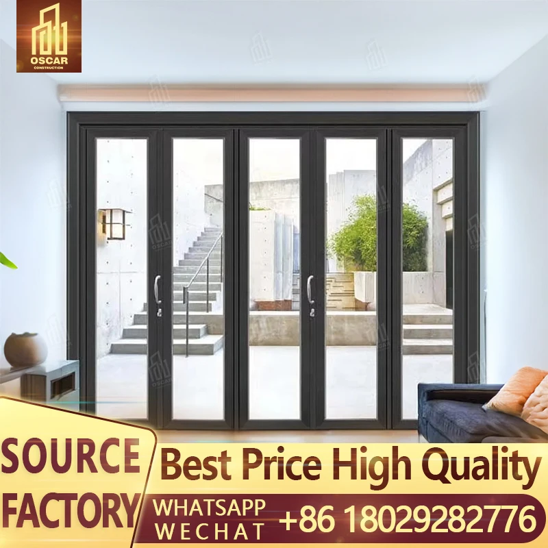 NFRC residential hurricane impact proof aluminum bifold door storm hurricane impact door