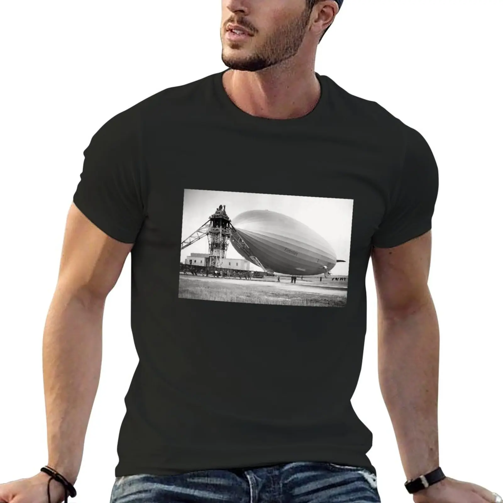 Hindenburg Mooring Lakehurst NJ 1936 Photo T-Shirt quick-drying sports fans funnys cute tops T-shirt men