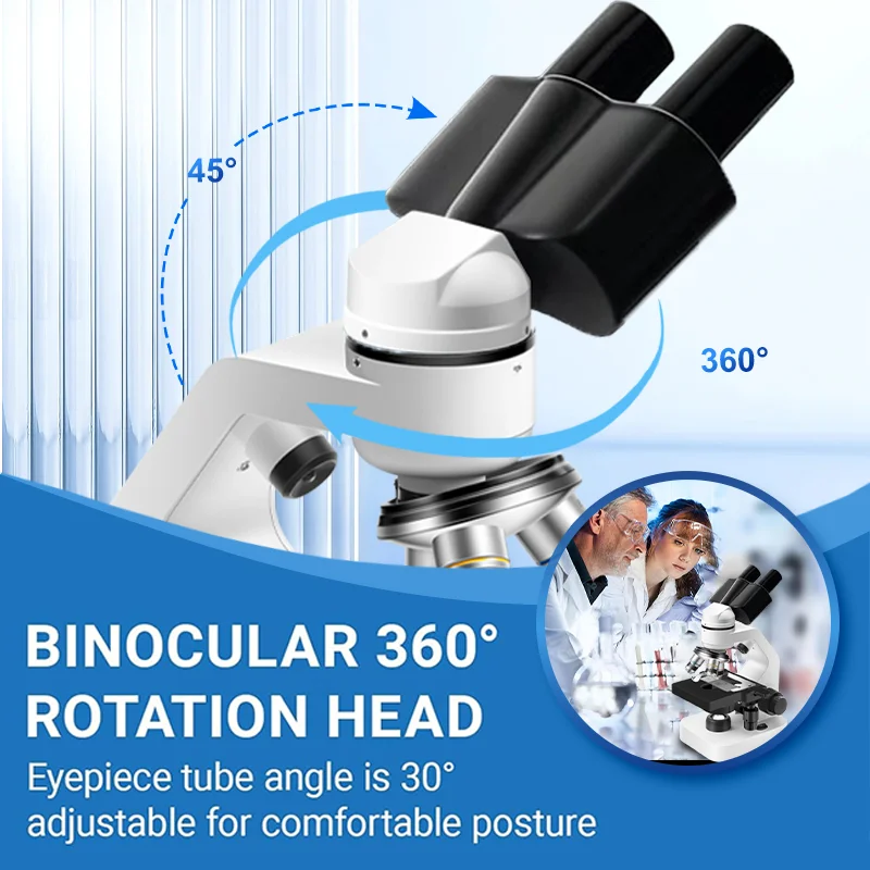 Professional Biological Microscope Binocular Compound for Science Experiments Laboratory Grade Optical Microscopy