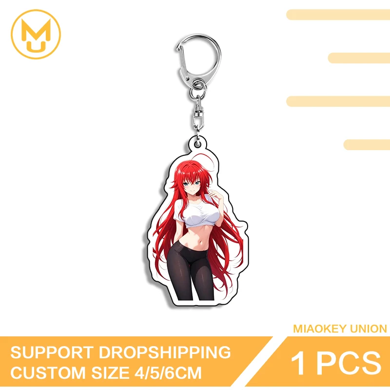 Rias Gremory Double Sided Key Chain Advance Guard Lightweight Handbags Wallets Props Trendy Anime Peripheral Product Decorations