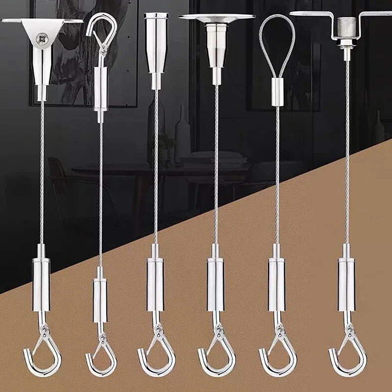 1 Pcs Wire Rope Spring Hook Adjustable Hanging Clothesline Fixed Guardrail Lock Lifting Code Suitable For Light Panels