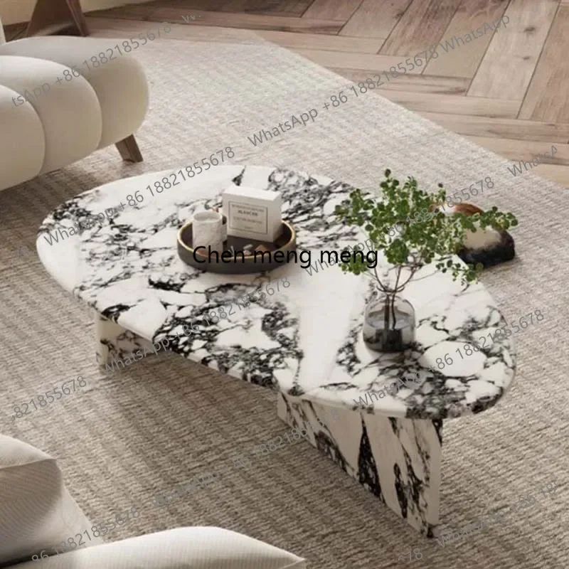 Irregular Aesthetic Coffee Tables Design Minimalist Retro Floor Marble Table Living Room Modern Stoliki Do Kawy Home Furniture