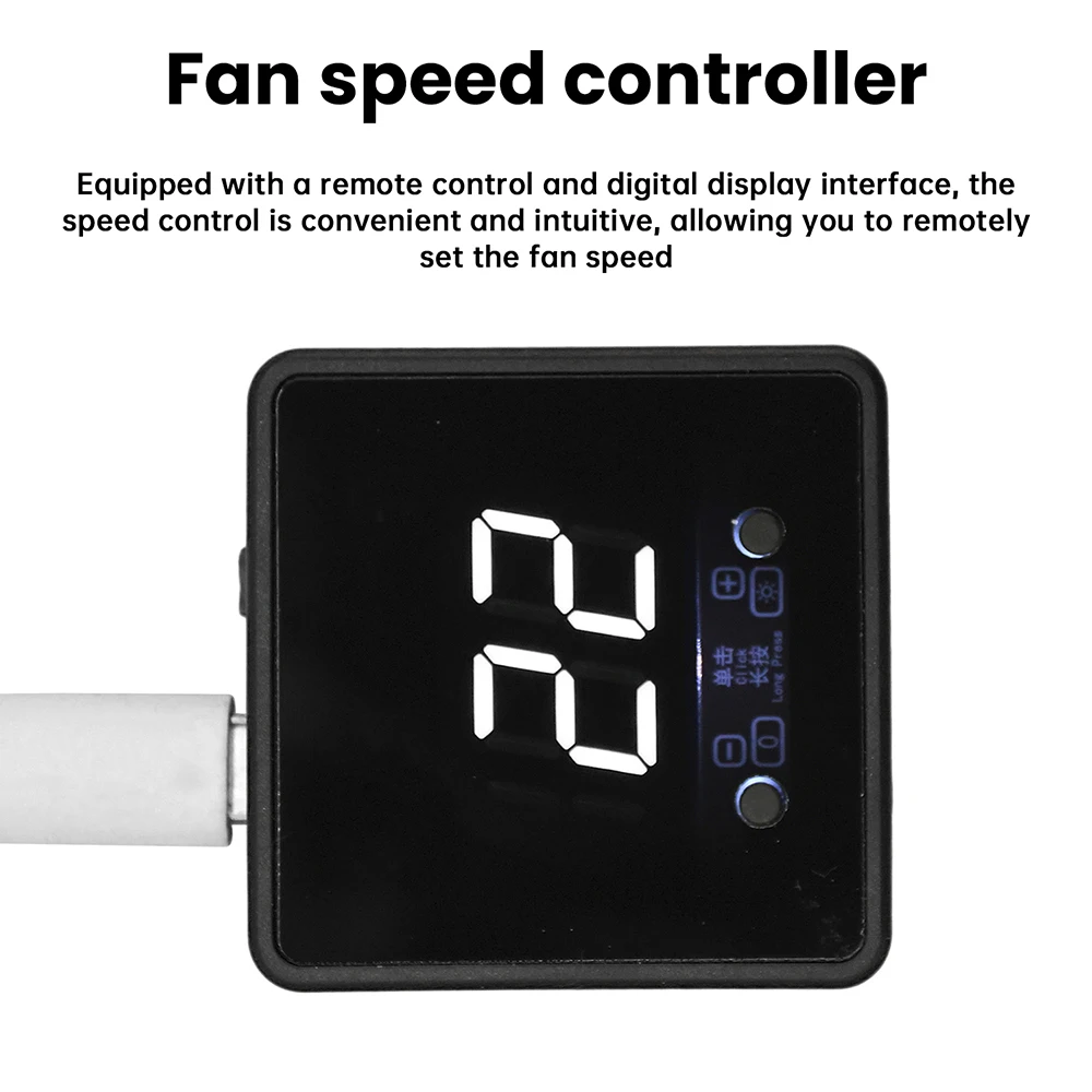R DC 24V/12V/5V Ventilador de 4 fios PWM Controle de velocidade com display digital e controlador de controle remoto Gonvernor PD QC Carregamento rápido