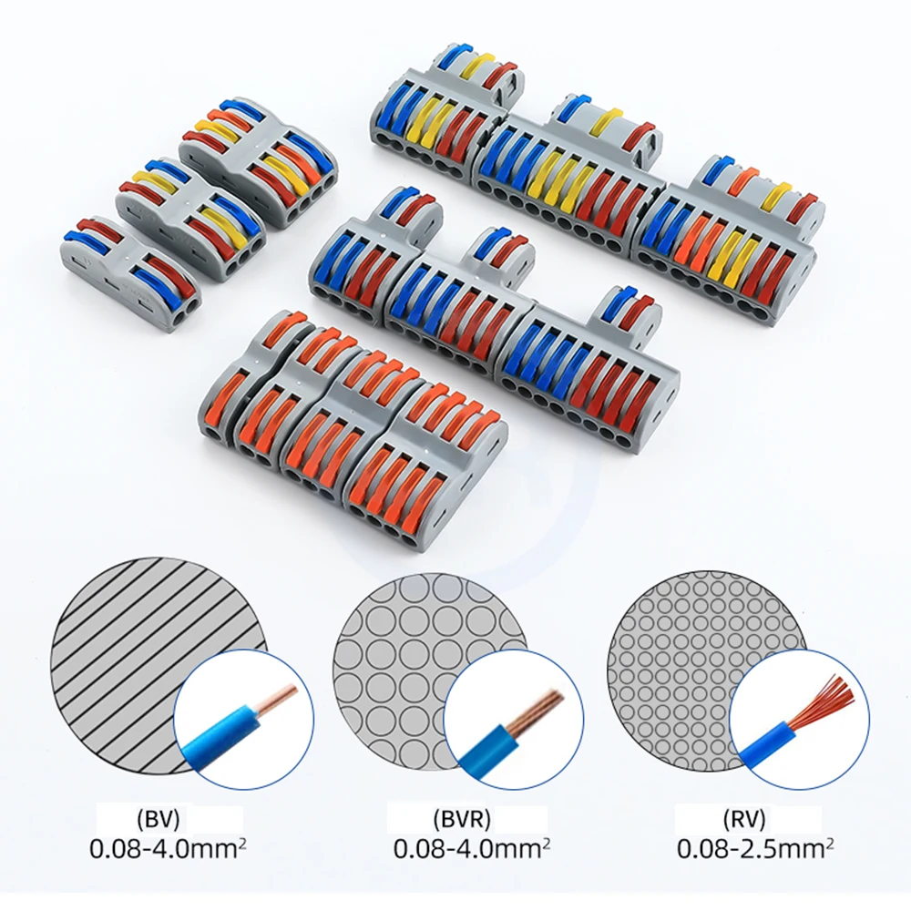 (5 pcs) SPL-2 SPL-3 SPL-1 Quick Terminal Block SPL-42/62/82 Wire Connector SPL-63/93 Lamp SPL-102/122 Colour Splicable SPL 1 2 3