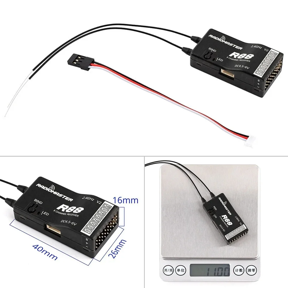 Radiomaster R81 R84 R86 R86C R88 V2 수신기 4CH 6CH 8CH 16CH (FRSKY D8 D16 TX16S SE RC FPV 드론용 정밀 부품)