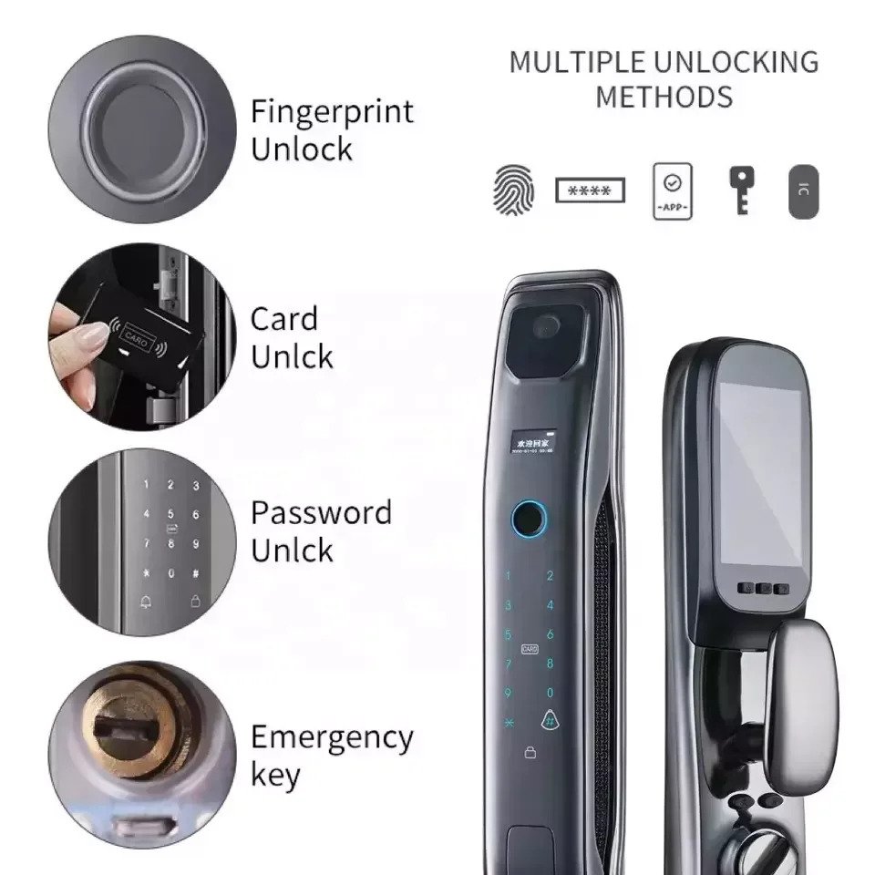 Fully Automatic Biometric Security Smart Lock For Wood Doors Cheap Price Gate Interior Wifi Finger Print Camera Main Features