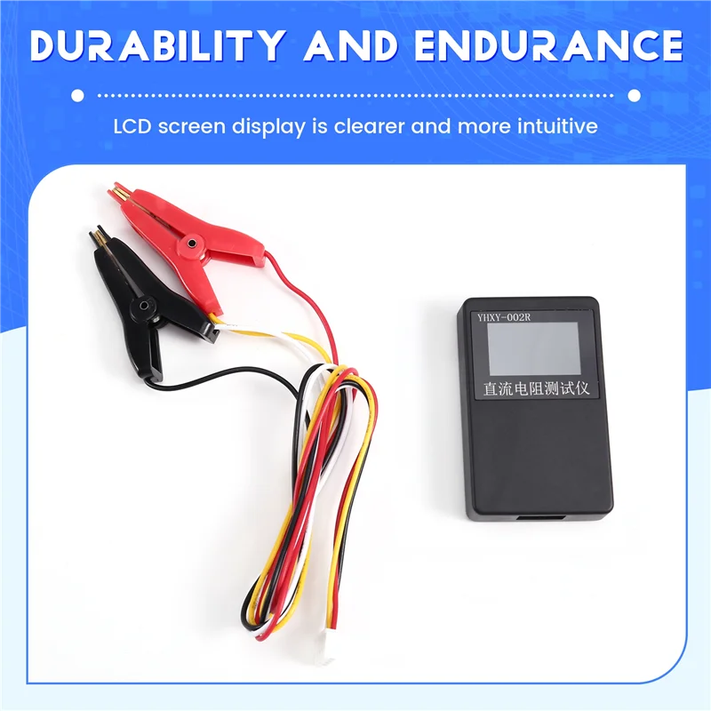 Medidor de miliohm DC com display LCD YHXY-002R 0,0001 Ohm a 20 Ohm miliohmímetro 0,03% testador de resistência