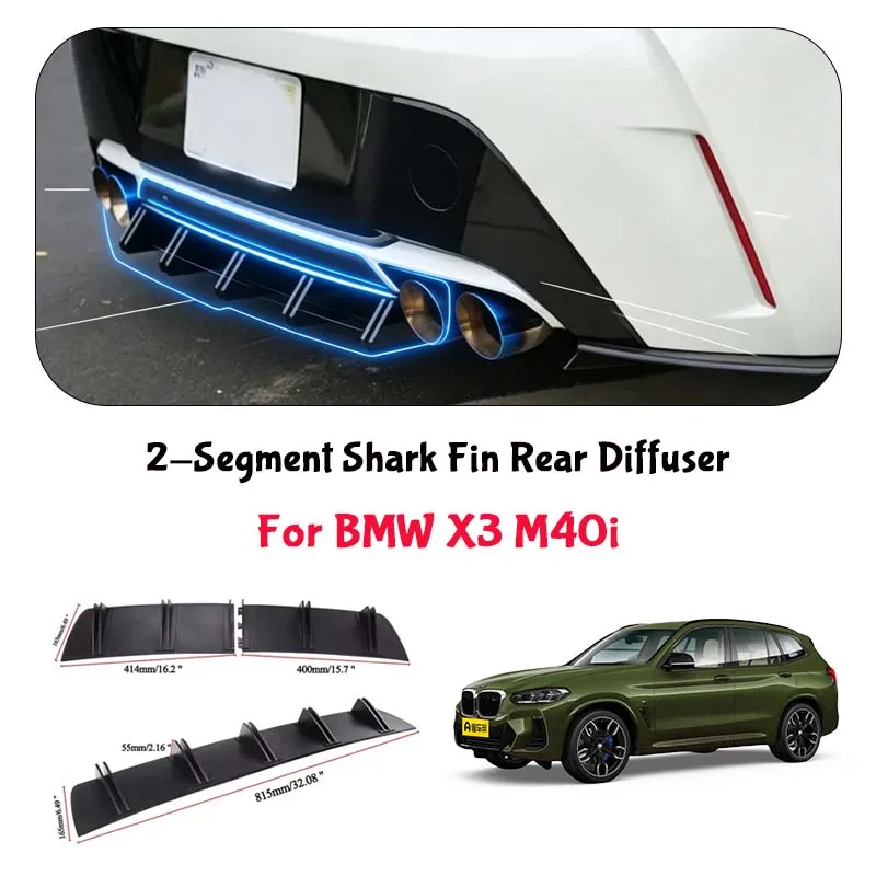 For BMW X3 M40i Shark Fin Rear Diffuser Split Chassis Spoiler Auto Aerodynamic Parts Aerodynamic Modification