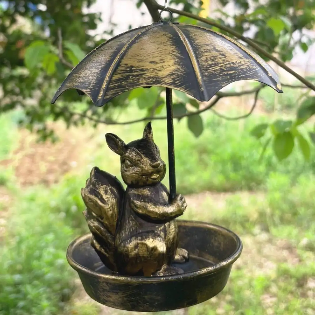 

Зонт Кормушка для птиц Кормушки для колибри Лоток Кормушка для птиц с зонтиком, милая белка, кошка, собака, дизайн для декора сада и двора