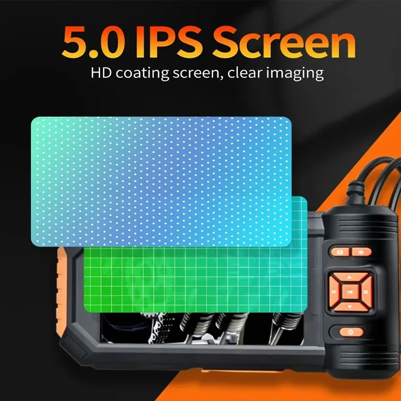 5 ''Lcd Endoscope Camera 1080P Cars Inspection Endoscopic Dual/ Triple Lens Snake Sewer Industrial Piping Video Borescope