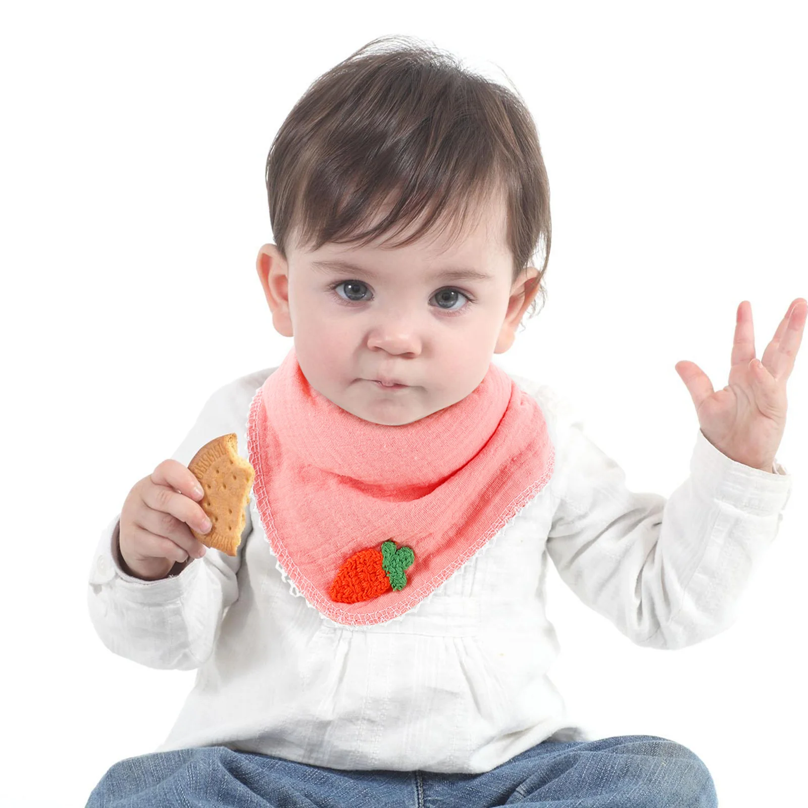 

2Pcs Toddler Drooling Bibs Cute Patterned Baby Bandana Bibs Safe Soft Crepe Material Practical Gift for Special Occasions