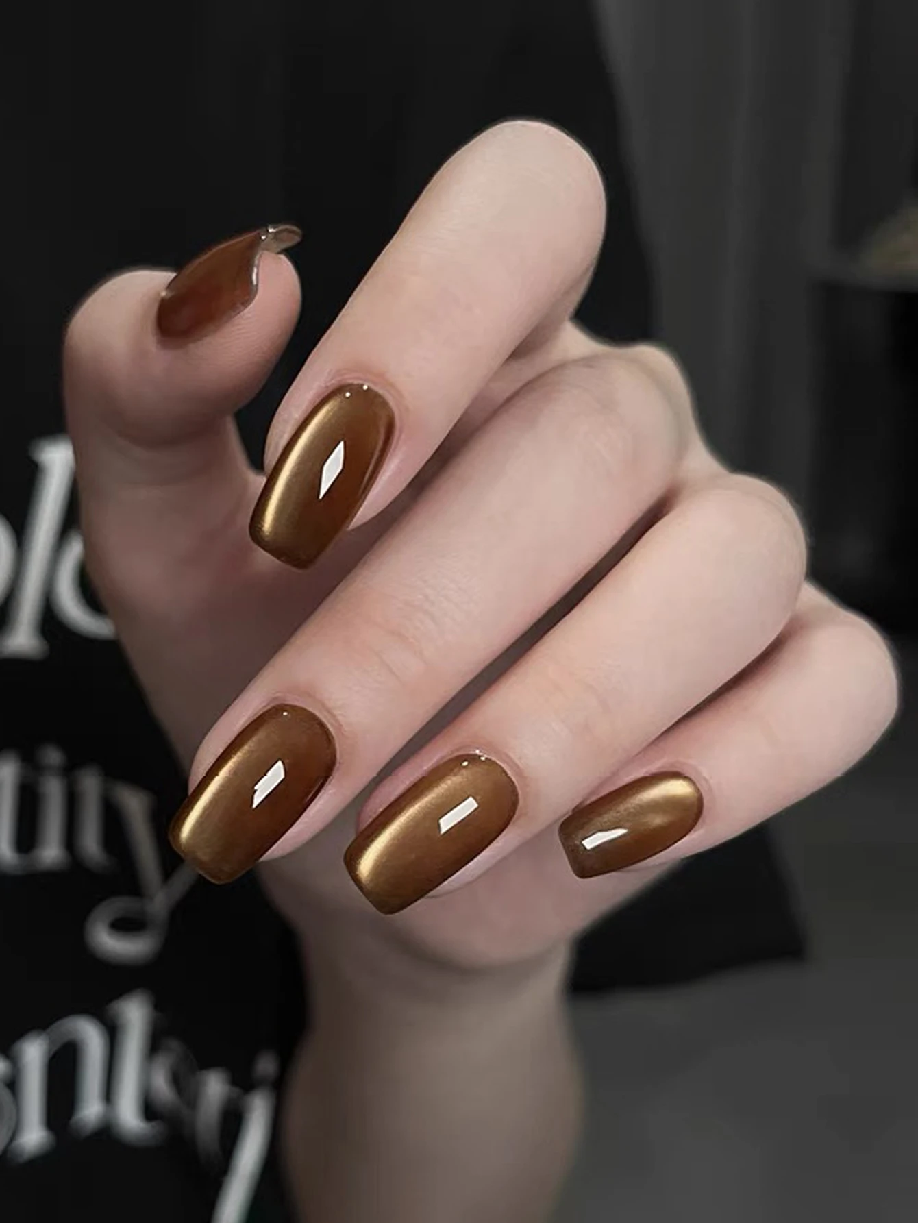 1-6 stücke WS Frühling Sommer Maillard Karamell Bernstein Glas Perle Cat Eye Gel Nagellack Glanzt Hohe Lack Nail art Beliebte Geschenk