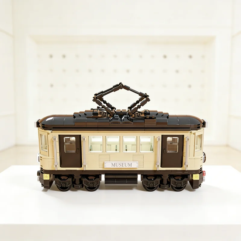 

600pcs MOC Vintage Tram Train Model Building Blocks Construction Christmas Gifts Toy Creative DIY Idea Education Assemble Kids