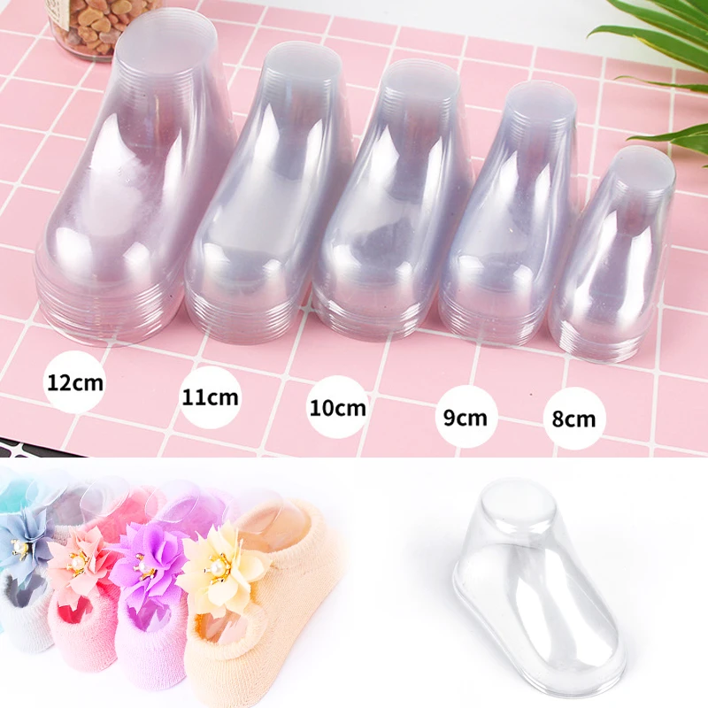 10Pcs Baby Shoe Stretcher Socks Display Stand Clear PVC Child Booties Showcase Support Frame Feet Plastic Shoe Trees