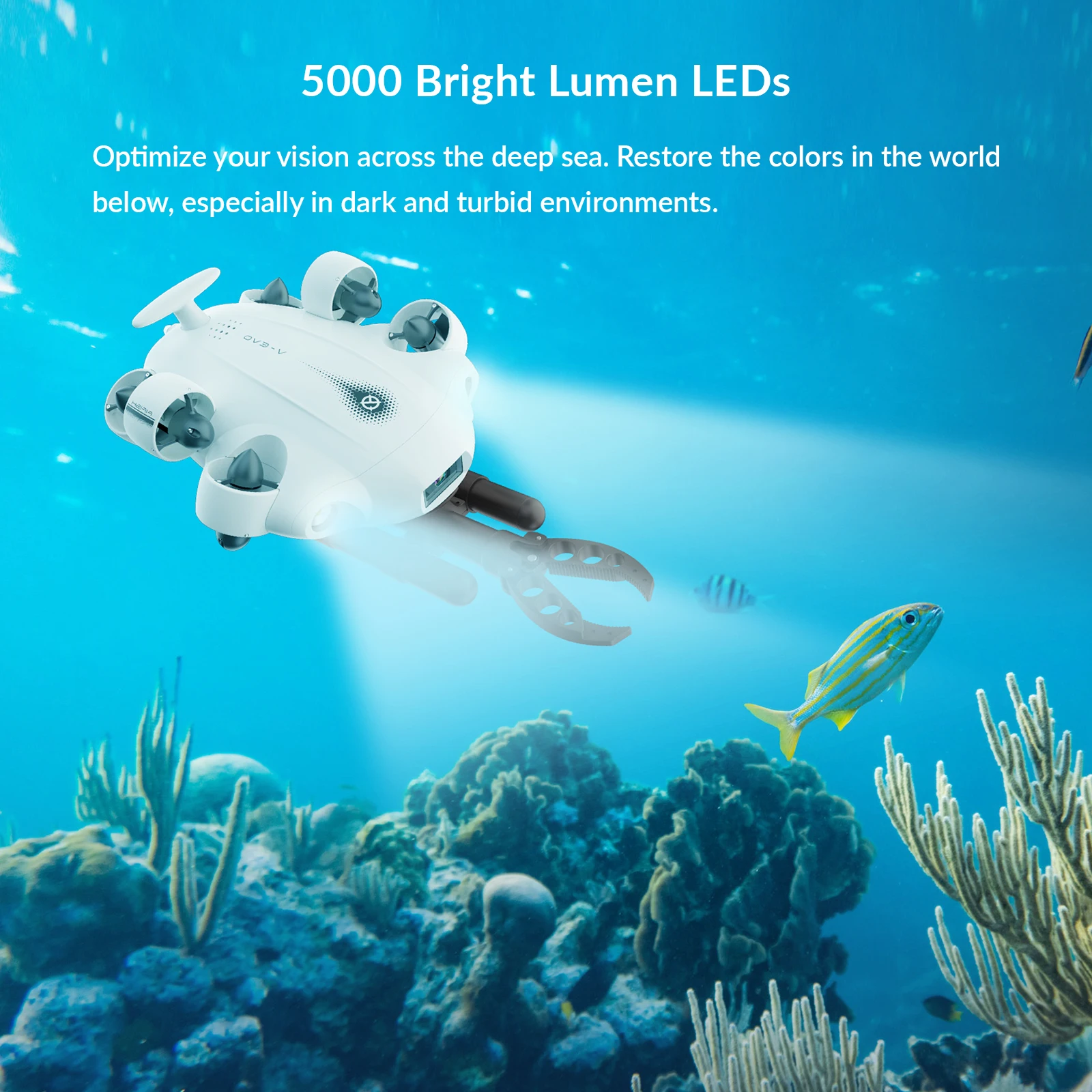Fifish V-Evo AI Visual Fish Exploration Robot 4K HD Underwater Camera Floating Stop Lock Intelligent Shooting Features
