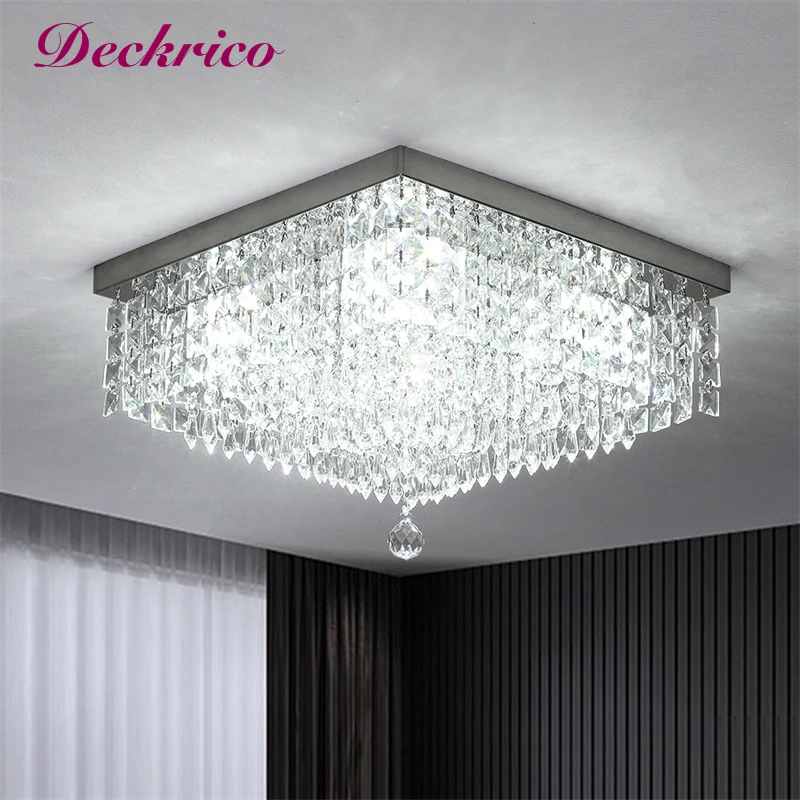 Modern Indoor Ceiling Lamp For Dining Room Stainless Steel Led Chandelier Light Fixture Crystal Lustres Luminaire Room Pendant