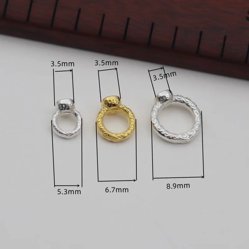 1PCS Solid 925 Sterling Silver Hidden Wire Connector Handmade Bracelet Necklace Beads End Clasp Closed Loop  DIY Accessories