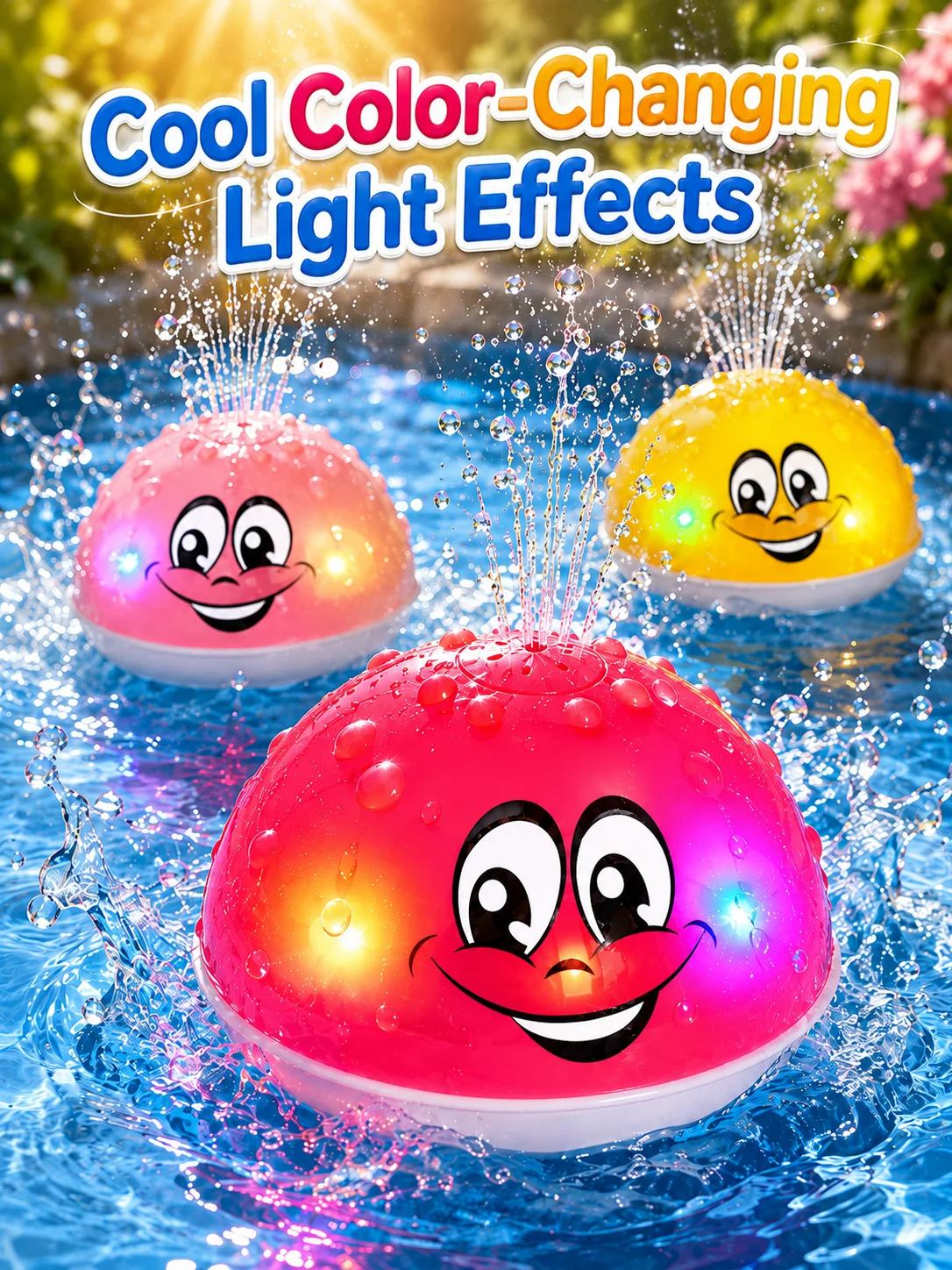 Bath Toy Ball Spray Light Rotating Shower Pool Children Toys Children Toddler Swimming Party Bathroom LED Light Toy Gift