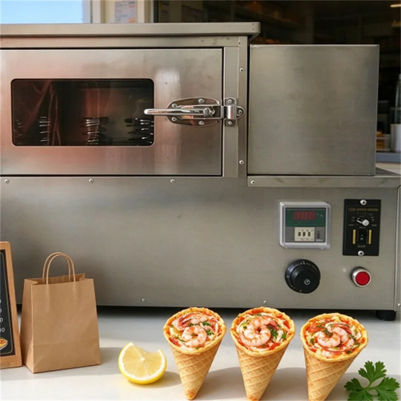 Home Use Rotating Cone Piza Oven Cone Shape Pizza Molding Machine Stainless Steel Snack Machine Cone Pizza Oven for Bakery