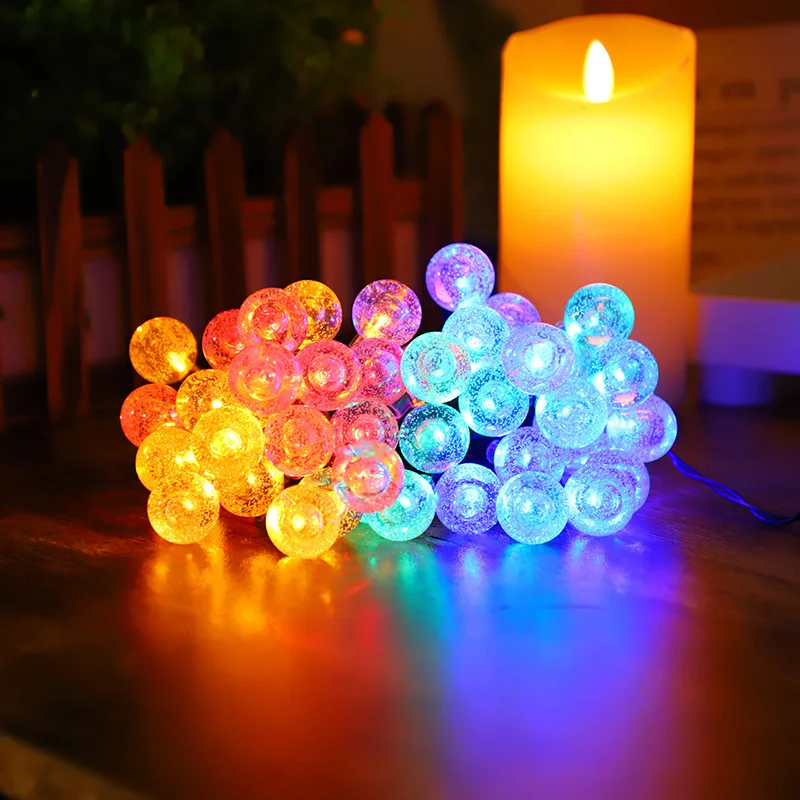 Led Lights Decoration Big Bubble 2.3cm Ball Lamp Holiday Lighting Battery Solar Energy for Christmas Wedding Decoration Festoon