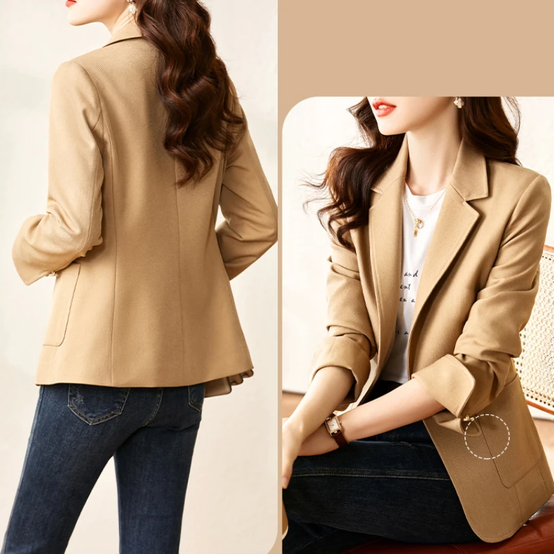 Vimly 2023 Spring New In Women's Blazers Chic and Elegant Stylish Short Jacket Coat Long Sleeve Notched Outerwear Clothing