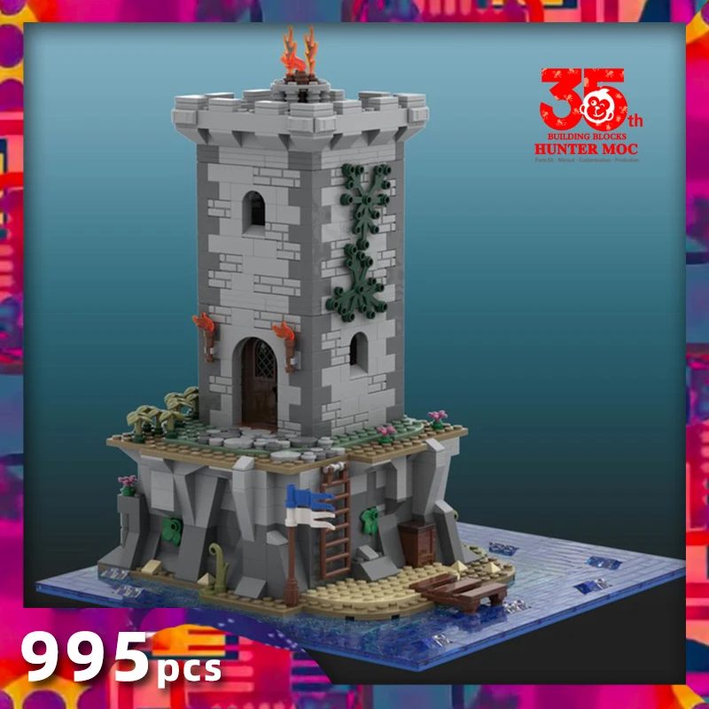 sea castle bricks watchtower battery bricks sea castle blocks medieval seafaring lighthouse blocks islet dock toy gift modular