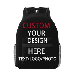 Mochila de nailon personalizada para niños y niñas, mochilas escolares de gran capacidad con logotipo de sus fotos, DIY