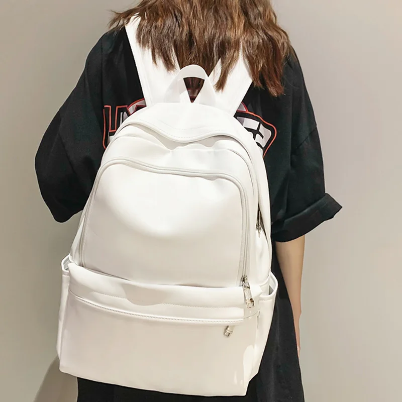 2023 Woman Backpack New Leather Rucksack Women\'s Knapsack Travel Bagpacks School Bags for Teenage Girls Boys Mochila Back Pack