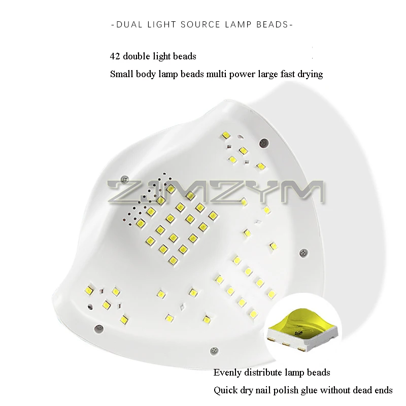 168W High Power Nagellamp 42 Lamp Kralen Us/Eu Plug Uv Nail Droger Lamp Met 4 Timers Nagel Levert Pijnloos Nagellicht