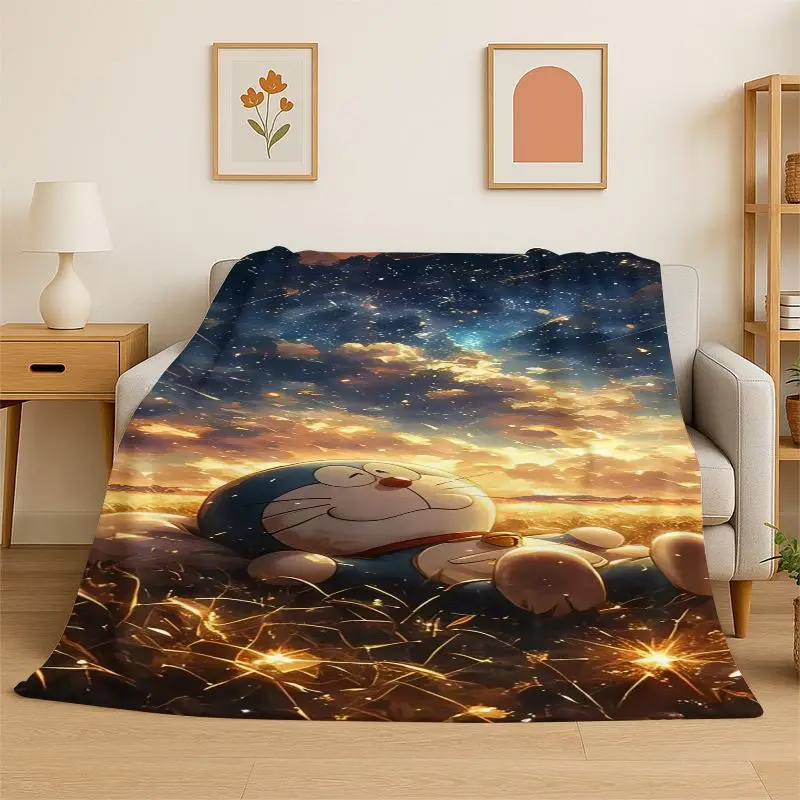 New Dream D-Doraemon Cartoon Flannel Throw Blanket,Warm Cozy Blanket for Bed,Sofa,Couch,Bedroom,Living Room,Office,Camping Gift