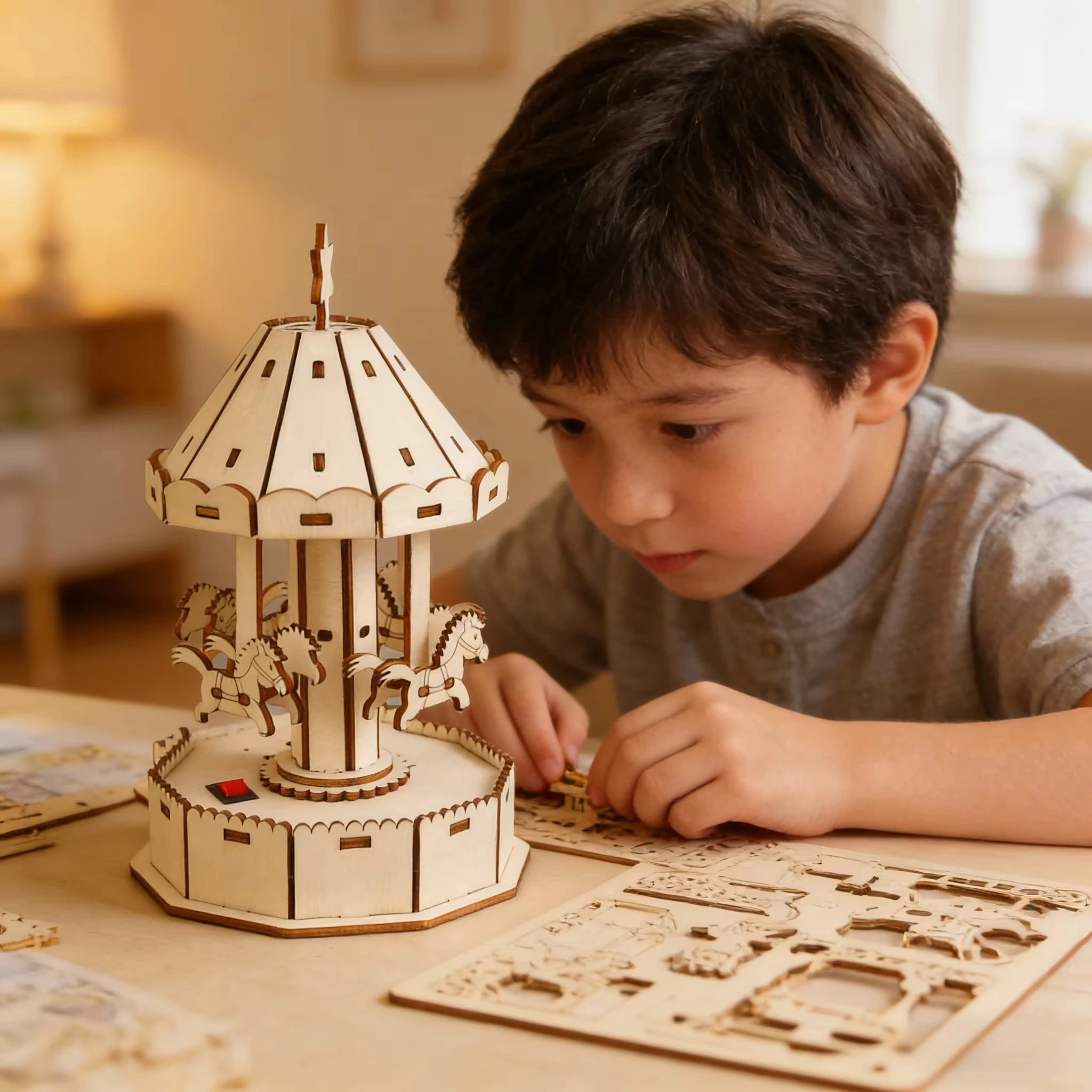DIY Carousel Hand-assembled Toys DIY Gifts Educational Science and Education Experiment Models