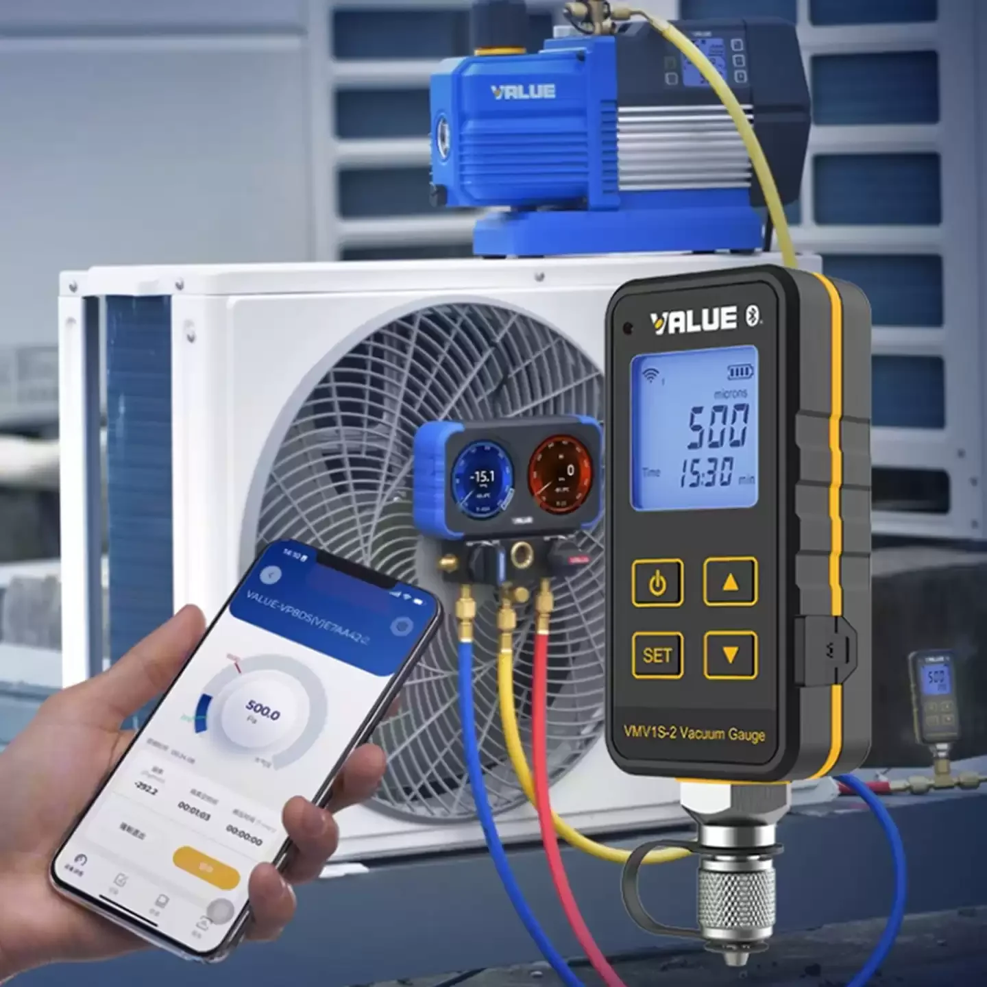 New VMV1S-2 Smart Vacuum Gauge  High-Precision Digital Vacuum/Pressure Gauge Suitable for Refrigerants