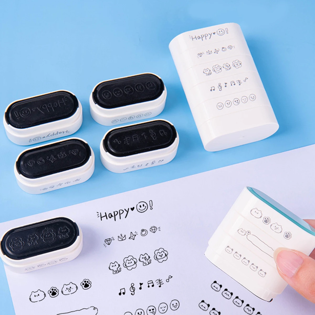 1pc 5-Layer Building Block Stamp, Teacher's Correction Homework to Leave Comments Auxiliary Stamp, DIY Handbook Decoration seals