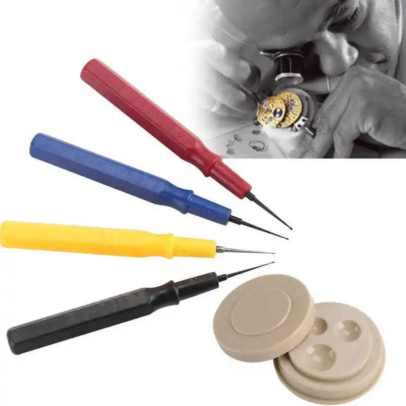 Watch Oiler Set 1 Oil Cup 4 Oil Pen Pins Watch Oil Applying Lubricants Tool Watch Repair Maintenance Tool Kit for Watchmaker