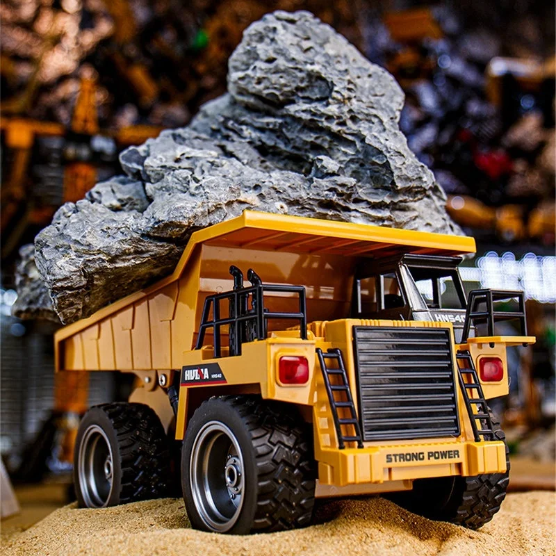 Huina 1534 RC Dump Truck 1/18 Scale 9 Channel Alloy Remote Control Tipper Lorry Engineering Vehicle Model Hobby Toy Gift For Boy