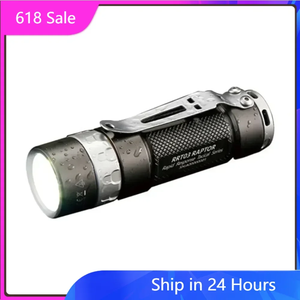 Jetbeam RRT03 1400LM Rotary Control EDC Flashlights Tactical Switch Four Colors LED Spotlight with Rechargeable 18350 Torch