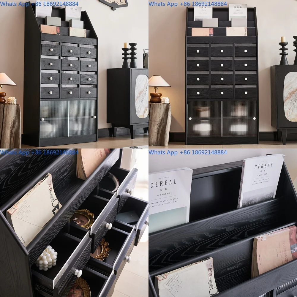 Vintage Style Bookshelf Magazine Rack Floor Storage Cabinet Living Room Bedroom Minimalist Organizer