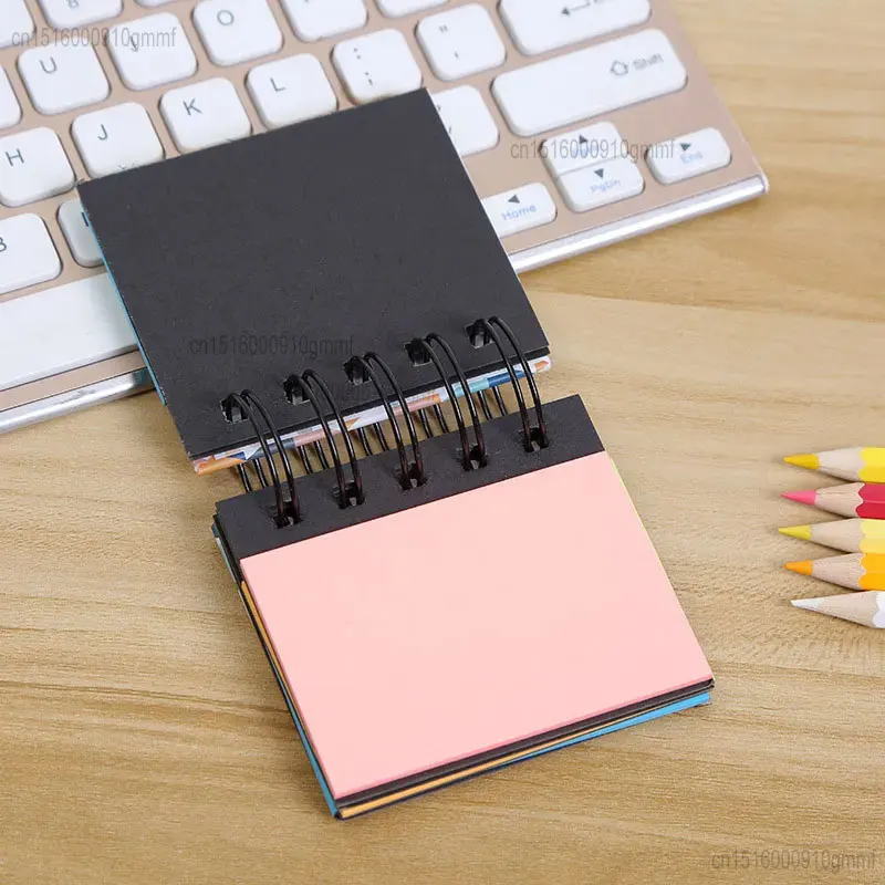 Multi-layer Paper Sticky Note Memo Pad Hard Cover Spiral Coil Mini Notebook Notepad Planner Self-Adhesive Stickers Office Supply
