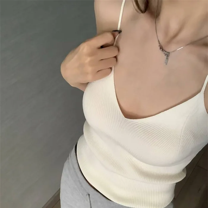 

7591 Pure Desire Сексуальная 14-игольная бретелька из ацетата с v-образным вырезом и тонким ремешком, скрывающая боковая грудь, без рукавов, ледяной шелк, облегающая бретелька для похудения