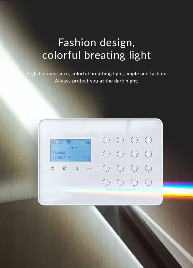 ระบบเตือนภัย HEYI-W7 ระบบรักษาความปลอดภัยบ้านไร้สาย Wifi อัจฉริยะ Tuya ระบบ GSM ป้องกันขโมยด้วยเลเซอร์ที่ดีที่สุดสำหรับบ้าน รองรับ 2g 4g