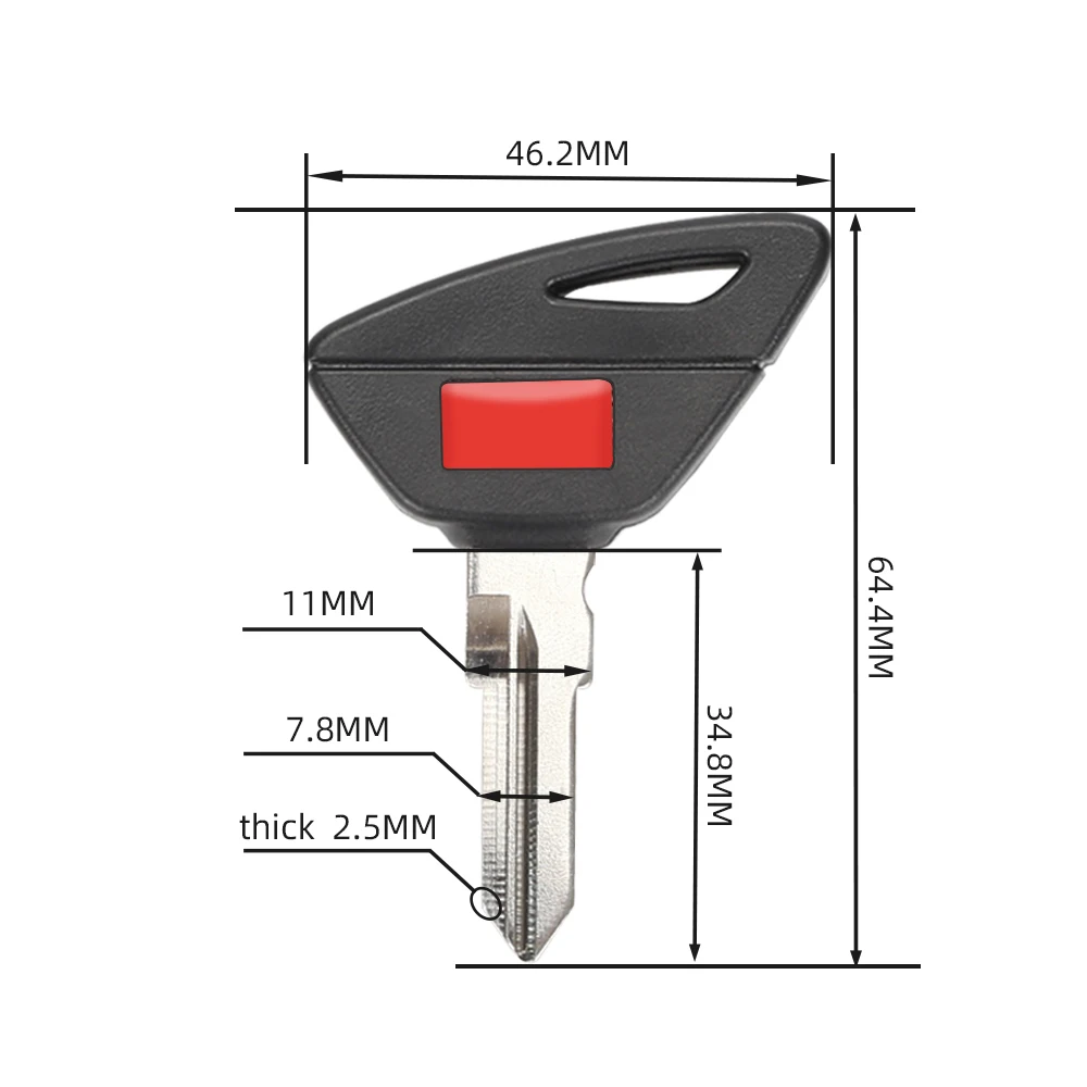 1Pcs New Blank Key Motorcycle Replace Uncut Keys For RS660 GT200 2024-2025 can be placed anti-theft chip
